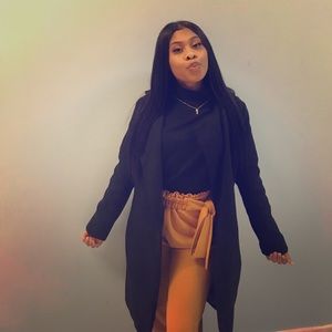 Mustard yellow slim wide leg plants